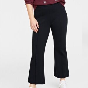 Macys On~ 34th Black Ponte Kick-Flare Ankle High Rise Pants L